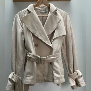 Vince Beige Double-Breasted Trench Coat